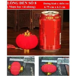 Combo 30cái lồng đèn đỏ mini bằng nhựa bọc vải nhung trang trí lễ hội, Tết 6