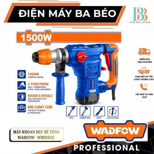 Máy khoan đục bê tông 1500W - 1050W Wadfow - WRH2D32 ,WRH2D26