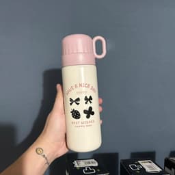 Bình Giữ Nhiệt 500ml Thời Trang Inox 316 Bình Có Ống Hút Di Động Hoạt Hình Dễ Thương ( Tặng Phụ Kiện ) 4