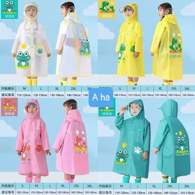 Áo  mưa học sinh đi học hoạ tiết chú ếch dễ thương ( Trùm Được Cả Cặp Sách) Cho Bé Gái, Bé Trai - áo mưa trẻ em Kute