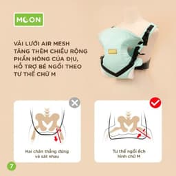 Địu 4 Tư Thế Chống Gù Lưng Cho Bé - Địu 4 Tư Thế Cho Trẻ Moon Air Mesh cõng 3