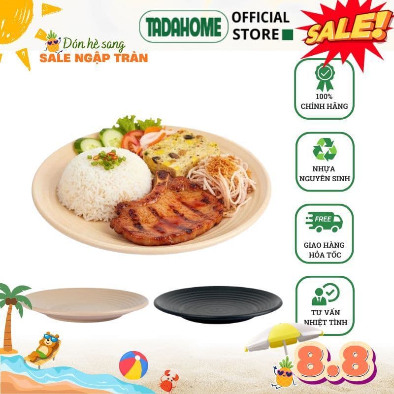 Combo Đĩa Tròn Thái Việt Nhật Đĩa Nhựa 1293/4/5/6/7/8, Đĩa Đựng Bánh Kẹo Gia Đình - TADAHOME