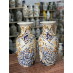 Lộc Bình công đào Phúc Đức 50cm Men Rạn RỒNG VIỆT- Họa Tiết Sen Bát Tràng Chất Lượng Cao. 5