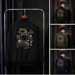 Áo khoác Gió Bomber Hoạ tiết TOKYO chất gió 2 lớp bo gân thời trang cao cấp 1