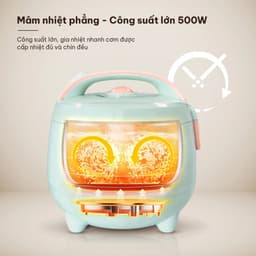 Nồi cơm điện 1,2L nắp gài COMET CM8002, lòng nồi chống dính, dành cho 3-4 người ăn [NEW 2026] 2