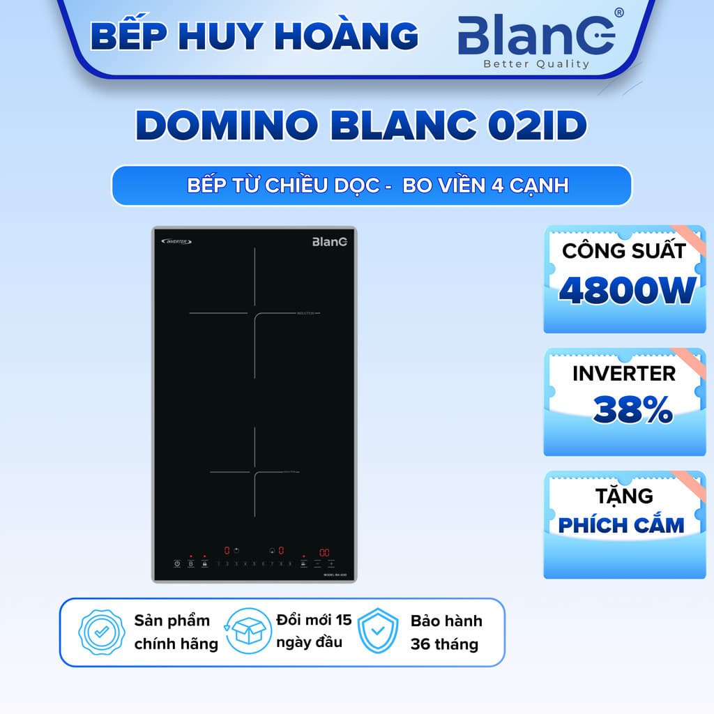 Bếp từ Domino BLANC 02ID | Inverter tiết kiệm điện | Bảo hành chính hãng 3 năm
