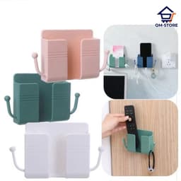 Giá Đỡ Dán Tường Để Sạc Điện Thoại, Đựng Đồ Kèm 2 Móc Treo Đồ QM-STORE 8