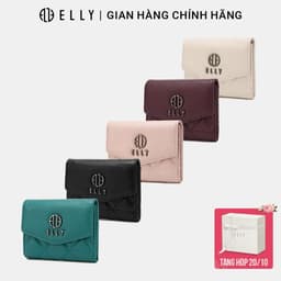 [Tặng hộp 20.10] Ví nữ da thật ELLY EV97 cao cấp nhiều ngăn nhỏ gọn sang trọng chính hãng 1