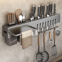 KỆ DAO THỚT ĐA NĂNG GẮN TƯỜNG BẰNG KIM LOẠI MẠ SƠN TĨNH ĐIỆN – GIÁ THAM KHẢO KỆ KHÔNG 3