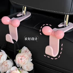Móc NƠ TREO  Ghế SAU Ô Tô, Thiết Kế Thắt Nơ Dopamine, Đựng Đồ Nội Thất, Phụ Kiện Xe Hơi 3