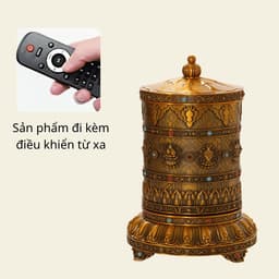 [Amrita]Kinh luân điện bánh xe cầu nguyện Om Mani Padme Hum 23500 chân ngôn kèm nhạc và điều khiển từ xa - CXNP530 7