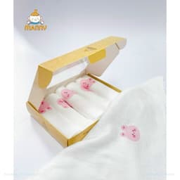 Khăn Sữa Sợi Tre Cho Bé Manny Hộp 5 Chiếc Mềm Mịn 2 Lớp 30x30cm - Timikid 4