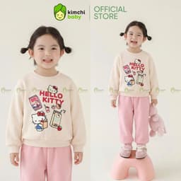[10-29kg] Bộ Nỉ 2 Da Cao Cấp Premium Cho Bé Gái Mặc Thu Đông Dày Mịn Ấm KIMCHIBABY Họa Tiết Hoạt Hình Micki BN604 6