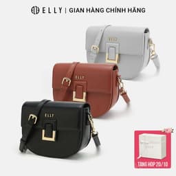 [Tặng hộp 20.10] Túi xách nữ da thật ELLY ET163 túi bán nguyệt đeo chéo đeo vai xách tay cao cấp chính hãng 1