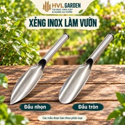 Xẻng làm vườn inox, xẻng thép trắng, dụng cụ làm vườn xới đất - NGƯỜI LÀM VƯỜN 1
