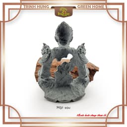 Tượng Ngộ Không đấu chiến thiền tâm đá sa thạch ST0375 - Tượng tôn ngộ không phá giáp ngồi thiền 4