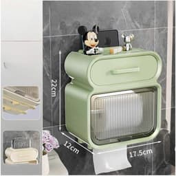 VINBEO Hộp Đựng Giấy Vệ Sinh 2 Tầng , Hộp Đựng Giấy Hộp Giấy Vệ Sinh Có Kệ Để Điện Thoại ANHI002 3