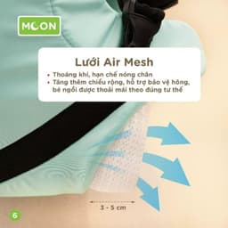 Địu 4 Tư Thế Chống Gù Lưng Cho Bé - Địu 4 Tư Thế Cho Trẻ Moon Air Mesh cõng 6