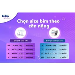 (COMBO 2B) Bỉm Goldgi+ PREMIUM / CAO CẤP quần dán đủ size Nb92/S84/M66/M60/L/XL/XL/XXL 2