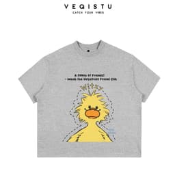 Áo Thun BOXY Local Brand VEQISTU "Vịt Cafe + Vịt Xù", Áo Thun Boxy Form Rộng Unisex 250Gsm  Cotton 7
