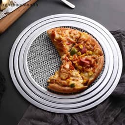 8-13Inch Có Thể Tái Sử Dụng Không Sti Pizza Màn Hình Chảo Liền Mạch Hợp Kim Nhôm Lưới Máy Nướng Dụng Cụ Nhà Bếp Bánh Pancake Tròn Pizza Bánh Ngọt Khay 5