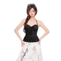 Áo 2 Dây Dáng Babydoll Ngắn Kiểu Cúp Nhún A5158 2