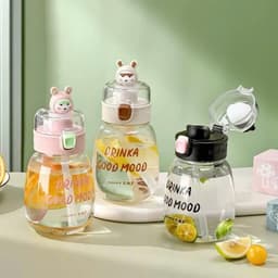 VOICON Bình Uống Nước Cho Bé 600ml Có Ống Hút Nhựa Tritan An Toàn BPA Free Màu Green Pink Purple VOICON LA88 6