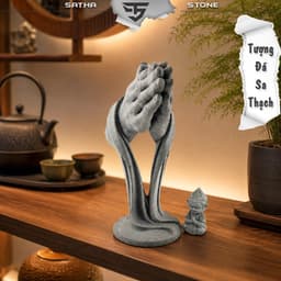 Bộ tiểu Tôn Ngộ Không giác ngộ đá sa thạch ST.PVN2678 - Tượng deco, trang trí tiểu cảnh, bán cạn, terrarium 8
