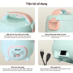 Nồi cơm điện 1,2L nắp gài COMET CM8002, lòng nồi chống dính, dành cho 3-4 người ăn [NEW 2026] 4