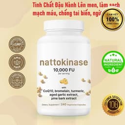 Viên Thảo Mộc Nattokinase 10,000 FU-Lưu Thông Khí Huyết & Hỗ Trợ Tim Mạch, Sạch Mạch Máu, Ngừa Tai Biến _DEAL HỜI   1