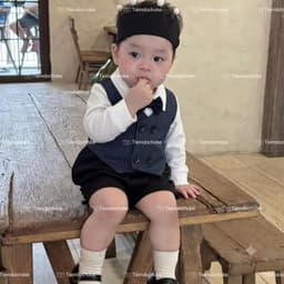 Body Suit Dài Tay Kèm Vương Miện Đeo Cho Bé Mùa Thu 5-12kg - Thiết Kế Ấm Áp Và Phong Cách 1