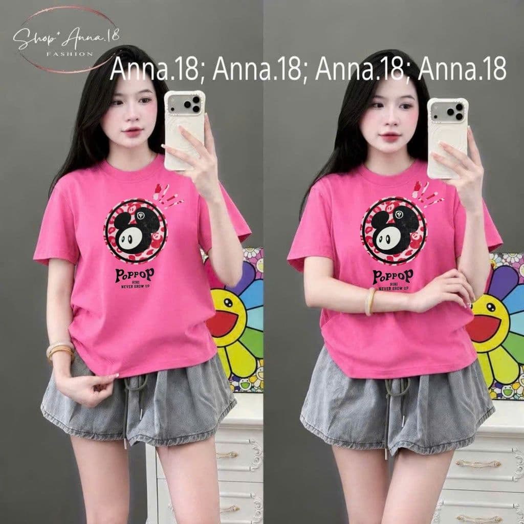 Áo thun , áo 3158 cotton khô, áo thun nữ form rộng nam nữ tay lỡ mẫu trơn unisex -chữ POPOP