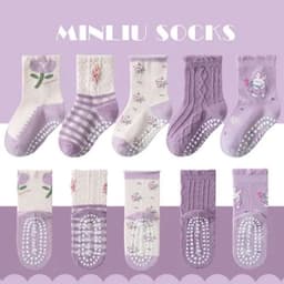 "Mua sét 10 đôi tất chống trơn cho bé trai và gái từ 1-8 tuổi, thiết kế đáng yêu và chất lượng cao!" 5