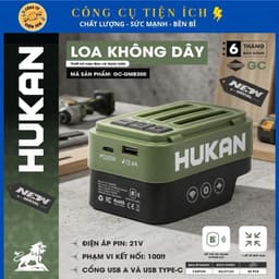 Loa Bluetooth 21v HUKAN GC-GMB300 Không Dây Bluetooth, Cổng USB-A và USB TYPE-C, Chân Pin Phổ Thông 2