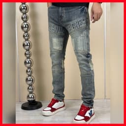 JEAN NAM DENIM,CHẤT JEAN MỀM CÔ GIÃN NHẸ,HỌA TIẾT CHỮ IN NỔI TẠO ĐIỂM NHẤN QJ-5096 VIC 2