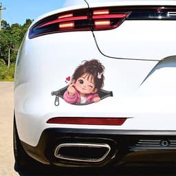  Decal Dán Trang Trí Hình Bé Chibi Kéo Khóa Thả Tim "Siêu Cưng" Chống Thấm Nước, Bền Màu 4
