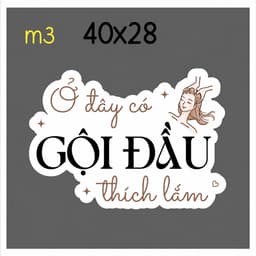 Sticker Decal Dán Kính Chống nước - Decal Nail mi gội size A3 (7722) 6