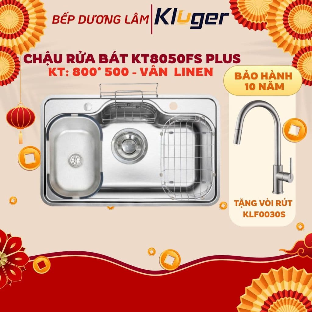 Chậu rửa bát Kluger KT8050FS  S80 Plus | Cam kết Hàng chính hãng