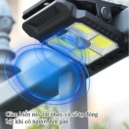 Đèn kẹp năng lượng mặt trời Cảm biến chuyển động Đèn Led 3 chế độ Chống nước Bền Abs Sân vườn ngoài trời 6