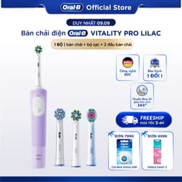 [KOL] [MUA 1 TẶNG 2] Mua 1 Bàn Chải Điện ORAL-B Vitality Pro Lilac TẶNG Set 2 Đầu Bàn Chải Sạch Sâu 1