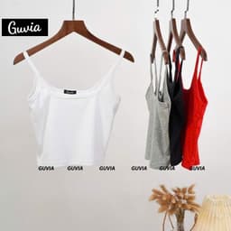 Áo Croptop Dây Mảnh Phong Cách, Áo Hai Dây Kiểu Nữ Chất Vải Borip Cotton Tốt Mặc Đẹp GUVIA CR19 5