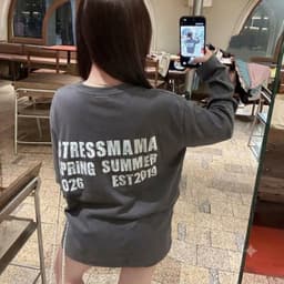 Áo Thun phông Tay Dài STRESSMAMA SPRINGSUMMER 2026 logo l66 in 5D boxy dáng rộng nam nữ streetwear LONGSLEEVE AM124 8