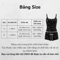 SET Áo 2 Dây Kèm Quần Đùi Ngắn Dáng Ôm  In Họa Tiết Ngôi Sao S121 9 7 9