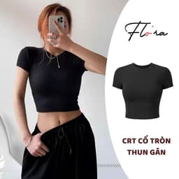 ( Free size 28 - 48kg ) Áo CROPTOP TAY NGẮN CỔ TRÒN TRƠN Thun Gân CR66, Áo Thun Ôm Body Kiểu Basic 7