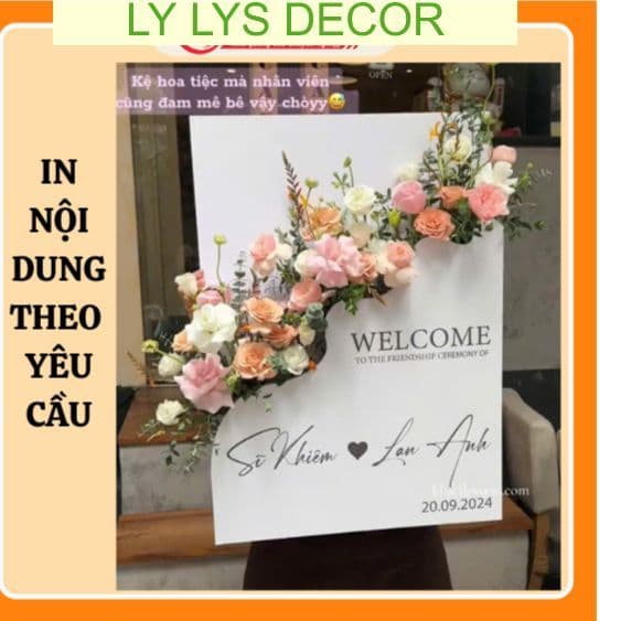 Bảng Cắm Hoa Đám Cưới 3D Bảng Hộp Hoa Để Cổng Cưới Bảng Welcome Wedding LY LYS DECOR