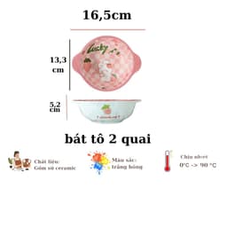Bộ Bát Đĩa gốm sứ họa tiết Thỏ Hồng LUCKY - DỄ THƯƠNG DÀY DẶN 7