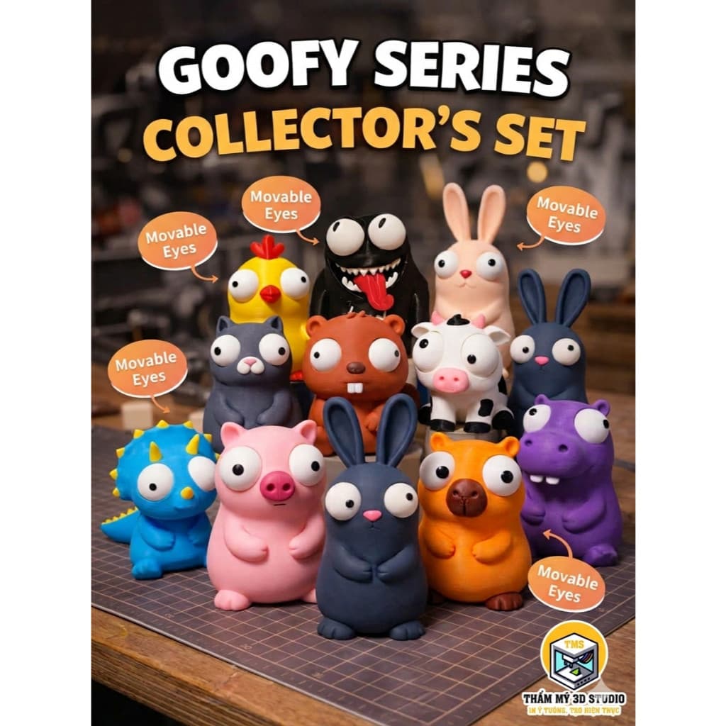 Mô Hình Đồ Chơi 3D Thú Mắt Lồi GOOFY SERIES - Đồ Chơi Độc Đáo, Mắt Chuyển Động, Quà Tặng Sáng Tạo