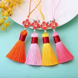 (Combo 5/10) TUA RUA CHỮ PHƯỚC CHỈ ĐỎ MINI - Dây Treo Đồng Tâm May Mắn Trang Trí Tết Cổ Trang Nhiều Màu Sắc 9