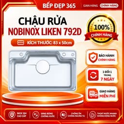 CHẬU RỬA BÁT 1 HỐ NOBINOX LIKEN NL792D CHÍNH HÃNG | KÍCH THƯỚC 83X50CM | BỀ MẶT MỊN 1