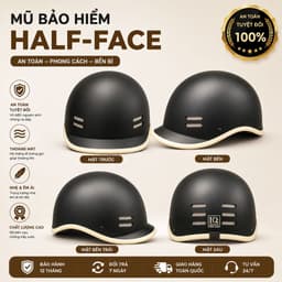[ĐẠT CHUẨN AN TOÀN] Mũ Bảo Hiểm Cá Heo Nửa Đầu Nam Nữ Hot Trend Nhiều Màu Kèm Tai Gấu 7